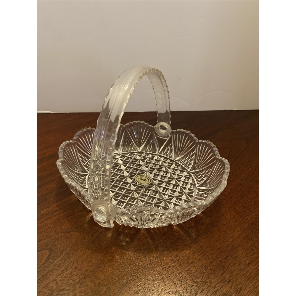 Studio Crystal‎ By Studio Silversmiths Crystal Basket , Made In Japan